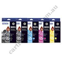 2 x Genuine Epson 202XL Black + 1 x 202XL C/M/Y Ink Cartridges V