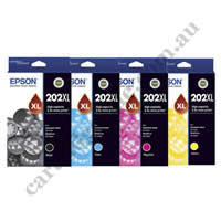A Set Genuine Epson 202XL High Yield Ink Cartridges BK/C/M/Y
