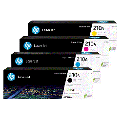 A Set Genuine HP 210A Toner Cartridges B/C/M/Y