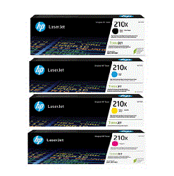 A Set Genuine HP 210X Toner Cartridges B/C/M/Y
