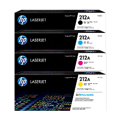 A Set Genuine HP 212A Toner Cartridges B/C/M/Y