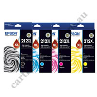 A Set Genuine Epson 212XL High Yield Ink Cartridges BK/C/M/Y
