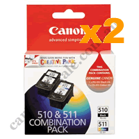2 x Genuine Canon PG510 CL511 Combo Pack