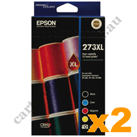 2 x Genuine Epson 273XL B/PB/C/M/Y High Yield Ink Cartridge Valu