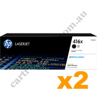 2 x Genuine HP W2040X (416X) High Yield Black Toner Cartridge
