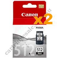 2 x Genuine Canon PG512 Black Ink Cartridge