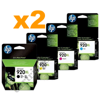 2 Sets Genuine HP 920XL B/C/M/Y Ink Cartridges