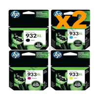 2 Sets Genuine HP 932XL 933XL B/C/M/Y Ink Cartridges