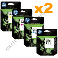 2 Sets Genuine HP 940XL B/C/M/Y Ink Cartridges