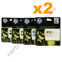 2 Sets Genuine HP 950XL 951XL B/C/M/Y Ink Cartridges