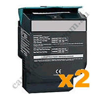 2 x Compatible Lexmark 80C8HK0 808HK HY Black Toner Cartridge