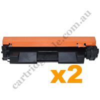 2 x Compatible HP CF217A 17A Black Toner Cartridge