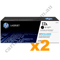 2 x Genuine HP CF217A 17A Black Toner Cartridge