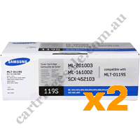 2 x Genuine Samsung MLTD119S Black Toner Cartridge