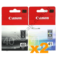 Genuine Canon PG40/CL41 Value Pack - 2xPG40&2xCL41