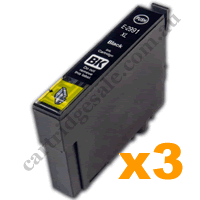 3 x Compatible Epson T04L192/39XL Black Ink Cartridge