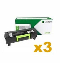 3 x Genuine Lexmark B246H00 HY Black Toner Cartridge