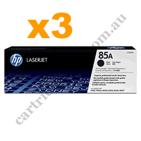 3 x Genuine HP 85A (CE285A) Black Toner Cartridge