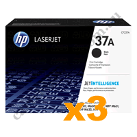 3 x Genuine HP CF237A 37A Black Toner Cartridge