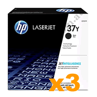 3 x Genuine HP CF237Y 37Y Extra High Yield Black Toner Cartridge