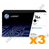 3 x Genuine HP CF276A 76A Black Toner Cartridge