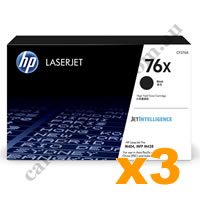 3 x Genuine HP CF276X 76X High Yield Black Toner Cartridge