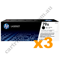 3 x Genuine HP CF279A 79A Black Toner Cartridge