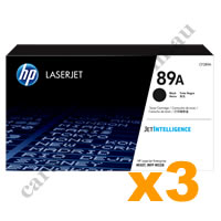 3 x Genuine HP CF289A 89A Black Toner Cartridge