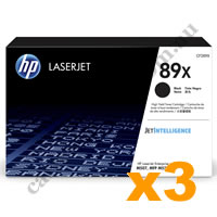 3 x Genuine HP CF289X 89X High Yield Black Toner Cartridge