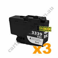 3 x Compatible Brother LC3339XLBK Black Ink Cartridge
