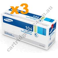 3 x Genuine Samsung MLTD104S Black Toner Cartridge