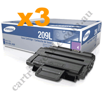 3 x Genuine Samsung MLTD209L High Yield Black Toner Cartridge