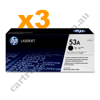 3 x Genuine HP 53A (Q7553A) Black Toner Cartridge