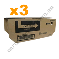 3 x Genuine Kyocera TK3134 Black Toner Cartridge