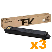 3 x Genuine Kyocera TK8119K Black Toner Cartridge