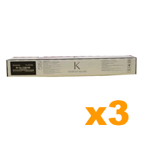 3 x Genuine Kyocera TK8339K Black Toner Cartridge