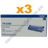 3 x Genuine Brother TN2350 Black Toner Cartridge