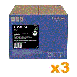3 x Genuine Brother TN851XL High Yield Black Toner Cartridge