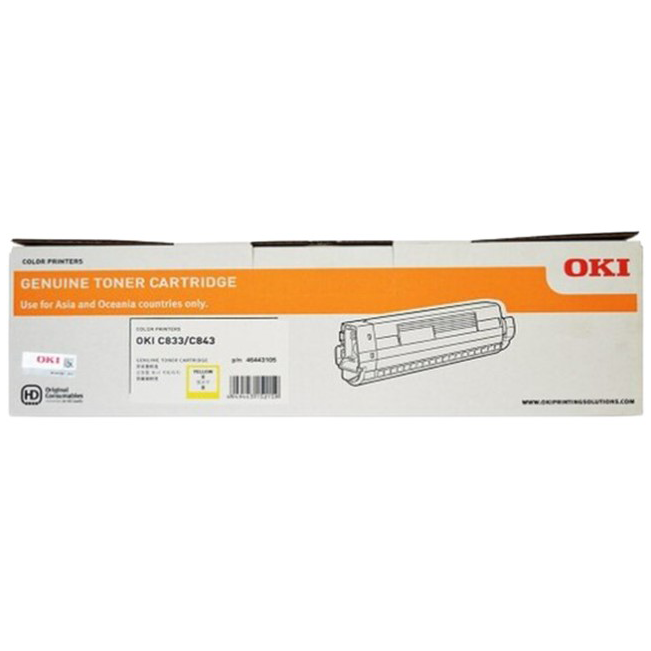 Genuine OKI 46443105 Yellow Toner Cartridge