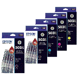 2 x Genuine Epson 503XL Black + 1 x 503XL C/M/Y Ink Cartridges V