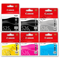 A Set Genuine Canon PGI525BK CLI526B/C/M/Y/GY Ink Cartridges
