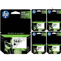 A Set Genuine HP 564XL B/PB/C/M/Y Ink Cartridges