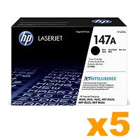 5 x Genuine HP W1470A (147A) Black Toner Cartridge