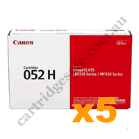 5 x Genuine Canon CART052H High Yield Black Toner Cartridge