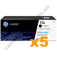 5 x Genuine HP CF217A 17A Black Toner Cartridge