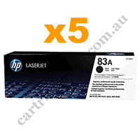 5 x Genuine HP CF283A (83A) Black Toner Cartridge