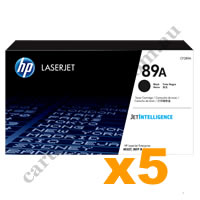5 x Genuine HP CF289A 89A Black Toner Cartridge