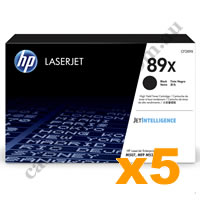 5 x Genuine HP CF289X 89X High Yield Black Toner Cartridge