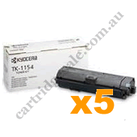 5 x Geunine Kyocera T1154 Black Toner Cartridge