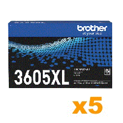 5 x Genuine Brother TN3605XL High Yiled Black Toner Cartridge